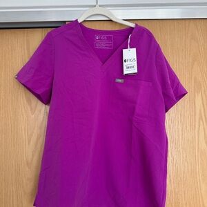 NWT Figs Purple Jolt One Pocket Catarina Scrub Top